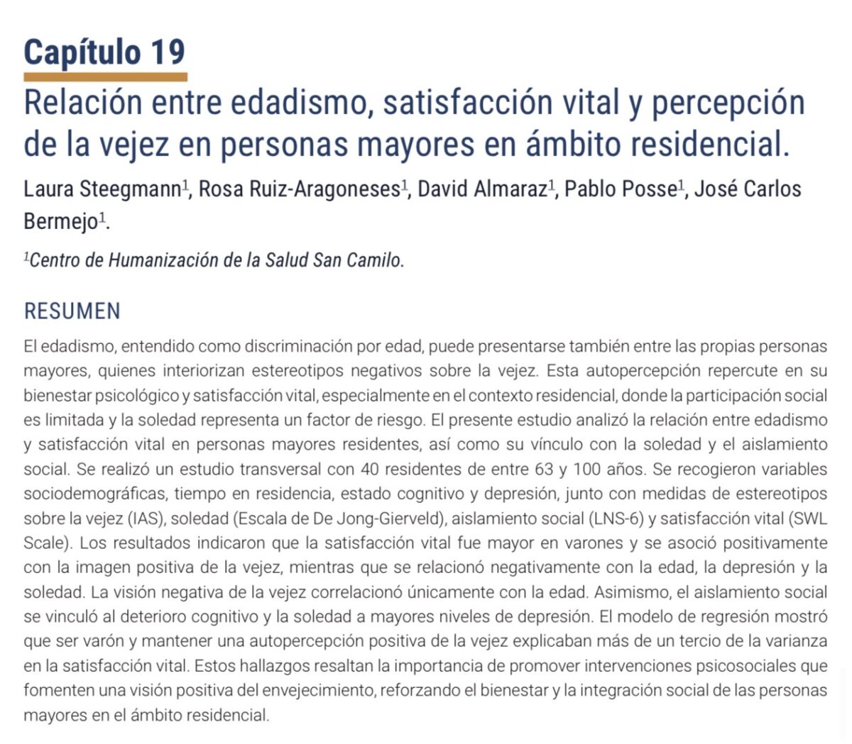 San Camilo investiga