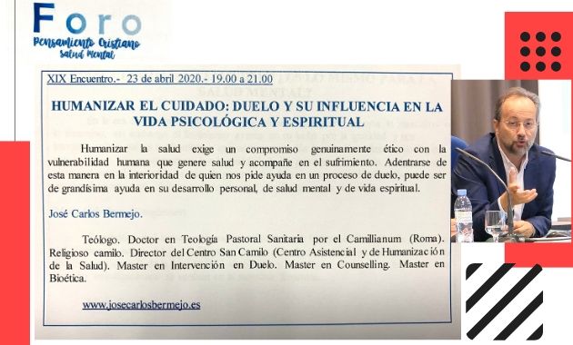 Bermejo participará en el Foro pensamiento cristiano y salud mental