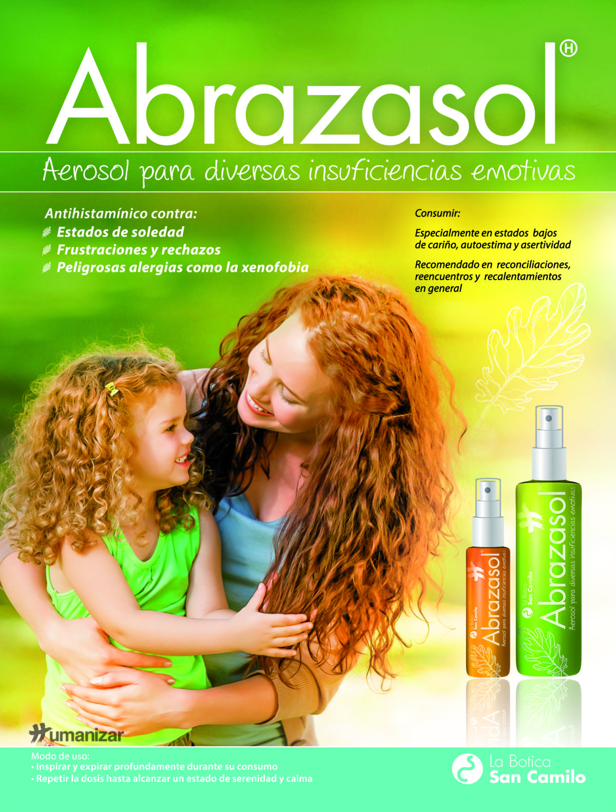 Abrazasol. Aerosol para diversas insuficiencias emotivas