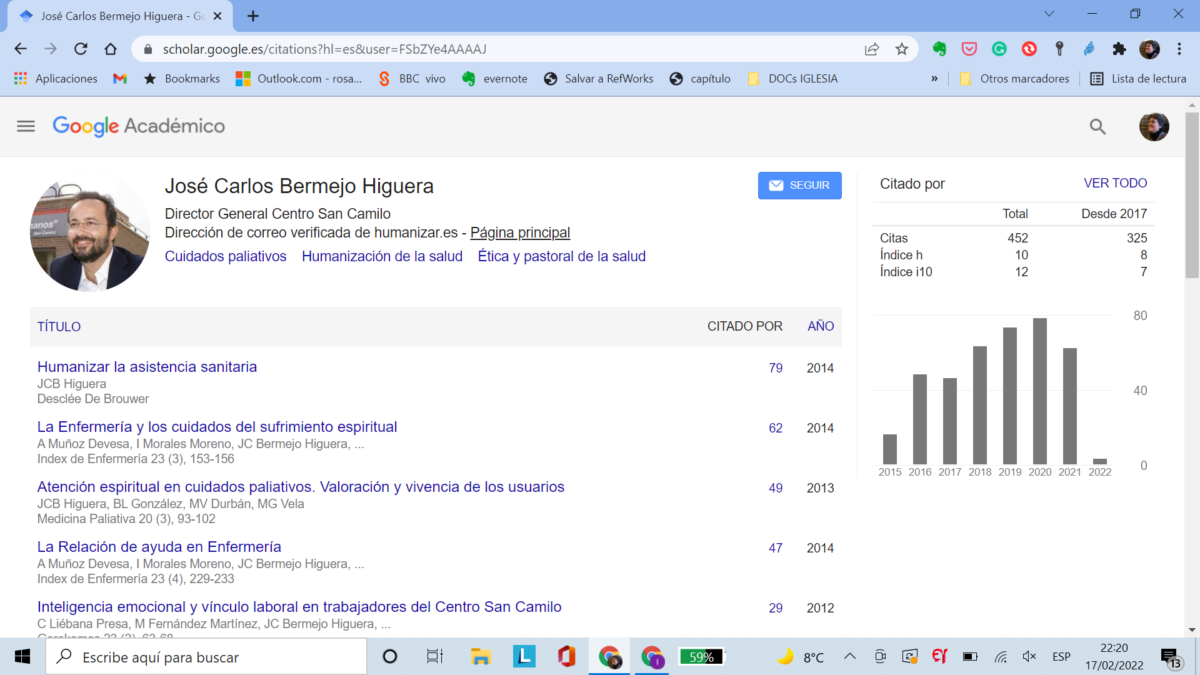 El google scholar de José Carlos Bermejo