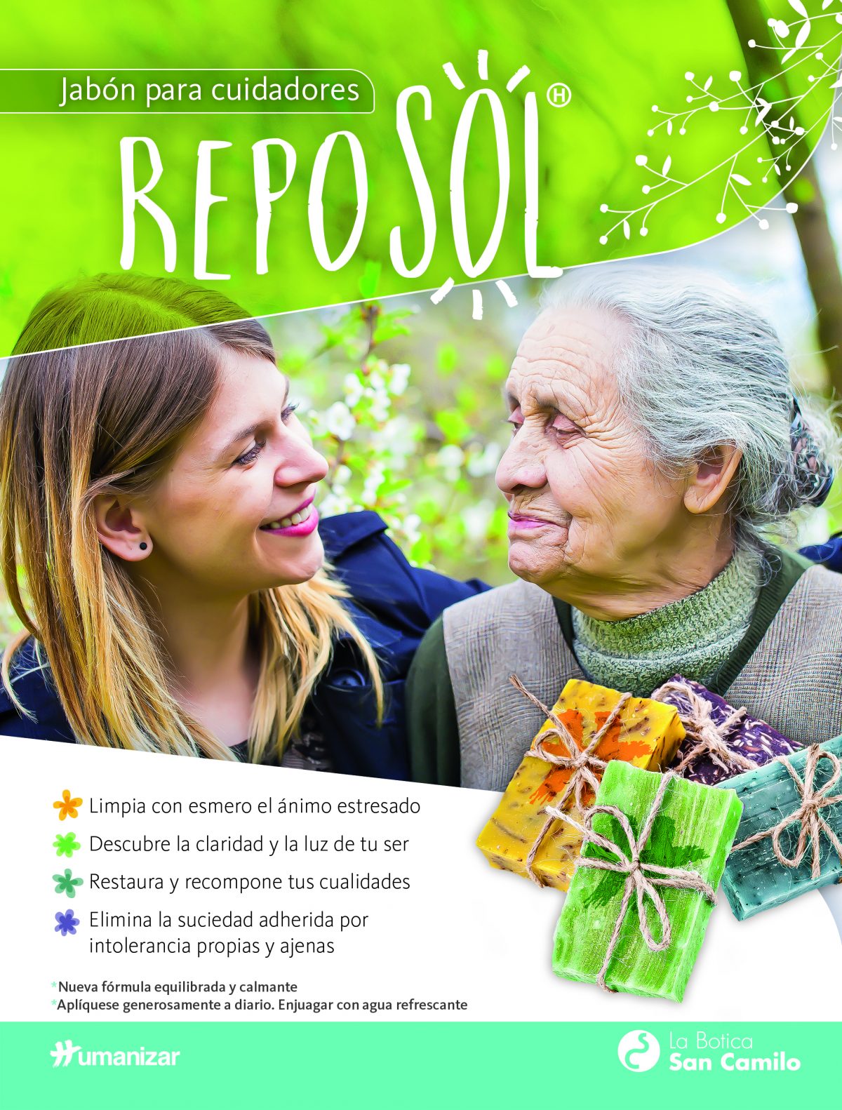 Reposol, jabón para cuidadores