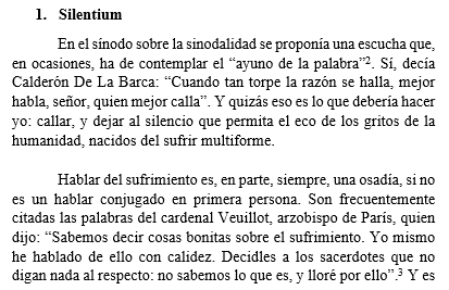 Silencio ante el sufrir